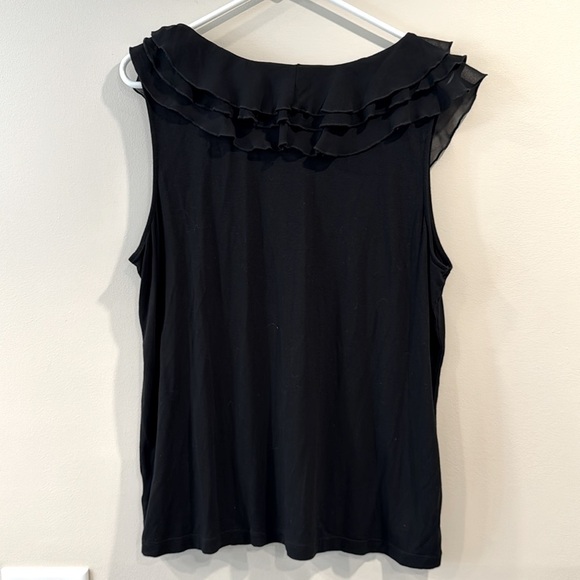 🔥Lauren Ralph Lauren Black Ruffled Tank Top🔥 - Picture 5 of 5